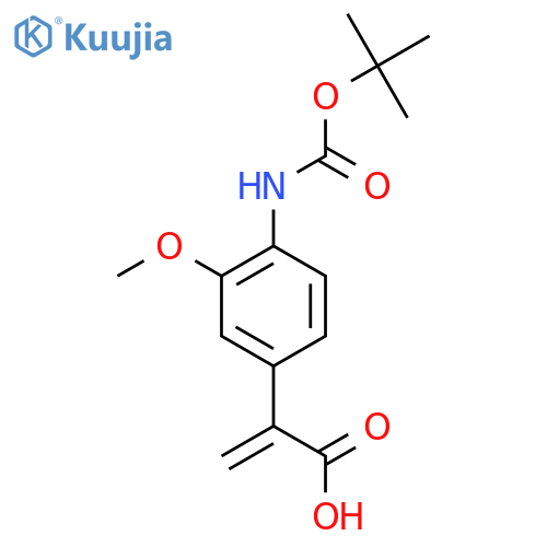 2-(4-{(tert-butoxy)carbonylamino}-3-methoxyphenyl)prop-2-enoic acid structure