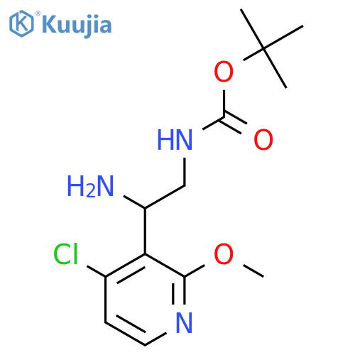 tert-butyl N-2-amino-2-(4-chloro-2-methoxypyridin-3-yl)ethylcarbamate structure