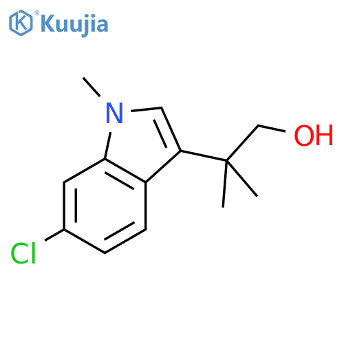 2-(6-chloro-1-methyl-1H-indol-3-yl)-2-methylpropan-1-ol structure