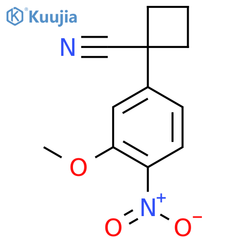 1-(3-methoxy-4-nitrophenyl)cyclobutane-1-carbonitrile structure