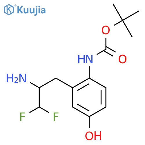 tert-butyl N-2-(2-amino-3,3-difluoropropyl)-4-hydroxyphenylcarbamate structure