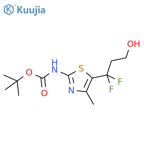 tert-butyl N-5-(1,1-difluoro-3-hydroxypropyl)-4-methyl-1,3-thiazol-2-ylcarbamate structure
