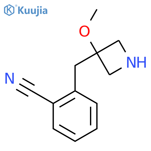 2-(3-methoxyazetidin-3-yl)methylbenzonitrile structure