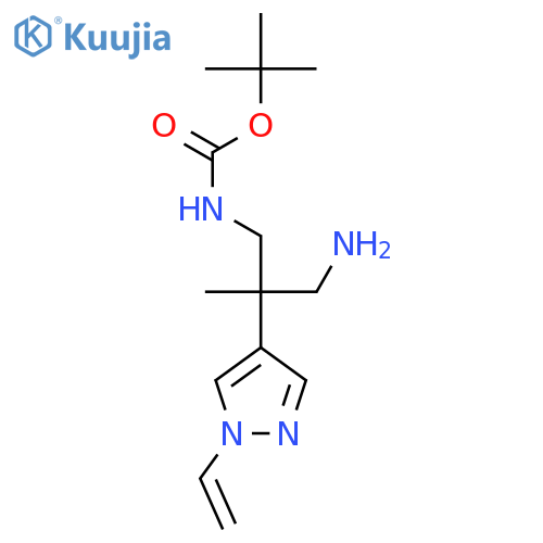 tert-butyl N-3-amino-2-(1-ethenyl-1H-pyrazol-4-yl)-2-methylpropylcarbamate structure