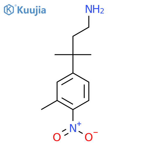 3-methyl-3-(3-methyl-4-nitrophenyl)butan-1-amine structure