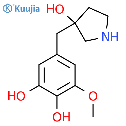 5-(3-hydroxypyrrolidin-3-yl)methyl-3-methoxybenzene-1,2-diol structure