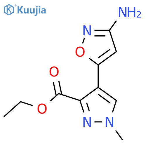 ethyl 4-(3-amino-1,2-oxazol-5-yl)-1-methyl-1H-pyrazole-3-carboxylate structure