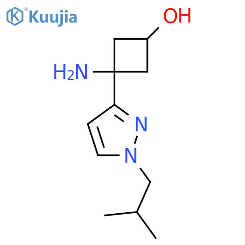 3-amino-3-1-(2-methylpropyl)-1H-pyrazol-3-ylcyclobutan-1-ol structure