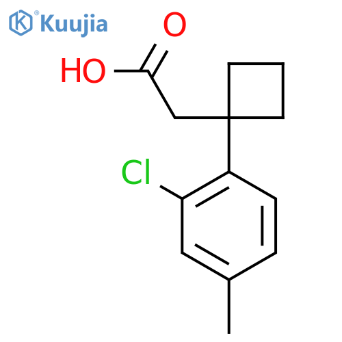 2-1-(2-chloro-4-methylphenyl)cyclobutylacetic acid structure