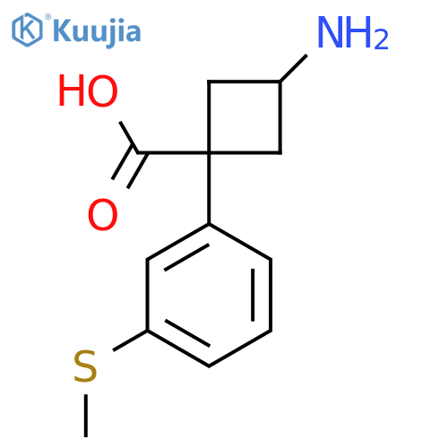 3-amino-1-3-(methylsulfanyl)phenylcyclobutane-1-carboxylic acid structure