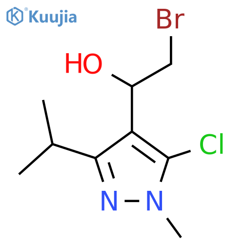 2-bromo-1-5-chloro-1-methyl-3-(propan-2-yl)-1H-pyrazol-4-ylethan-1-ol structure