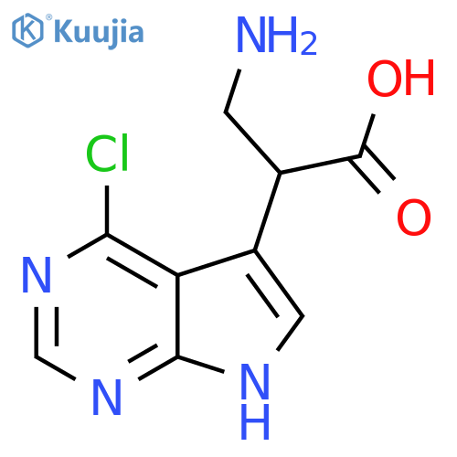 3-amino-2-{4-chloro-7H-pyrrolo2,3-dpyrimidin-5-yl}propanoic acid structure