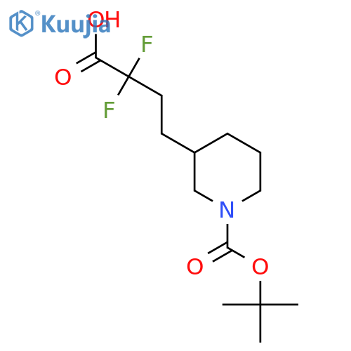 4-{1-(tert-butoxy)carbonylpiperidin-3-yl}-2,2-difluorobutanoic acid structure
