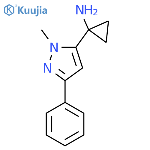 1-(1-methyl-3-phenyl-1H-pyrazol-5-yl)cyclopropan-1-amine structure