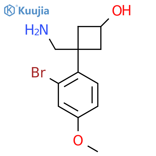 3-(aminomethyl)-3-(2-bromo-4-methoxyphenyl)cyclobutan-1-ol structure