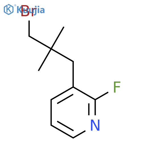 3-(3-bromo-2,2-dimethylpropyl)-2-fluoropyridine structure