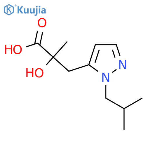 2-hydroxy-2-methyl-3-1-(2-methylpropyl)-1H-pyrazol-5-ylpropanoic acid structure