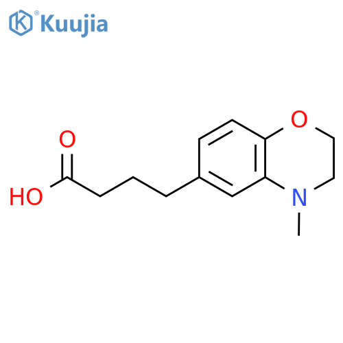 4-(4-methyl-3,4-dihydro-2H-1,4-benzoxazin-6-yl)butanoic acid structure