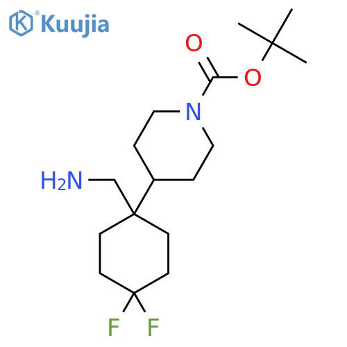 tert-butyl 4-1-(aminomethyl)-4,4-difluorocyclohexylpiperidine-1-carboxylate structure