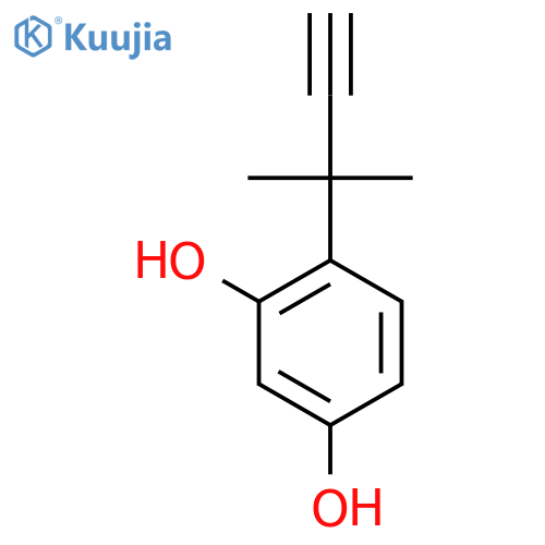 4-(2-methylbut-3-yn-2-yl)benzene-1,3-diol structure