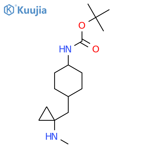 tert-butyl N-(4-{1-(methylamino)cyclopropylmethyl}cyclohexyl)carbamate structure