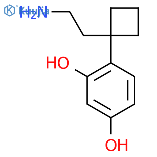 4-1-(2-aminoethyl)cyclobutylbenzene-1,3-diol structure