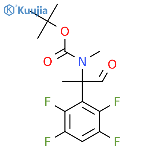 tert-butyl N-methyl-N-[1-oxo-2-(2,3,5,6-tetrafluorophenyl)propan-2-yl]carbamate structure