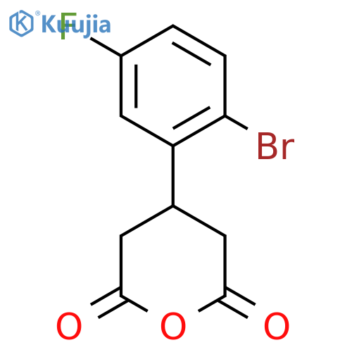 4-(2-bromo-5-fluorophenyl)oxane-2,6-dione structure