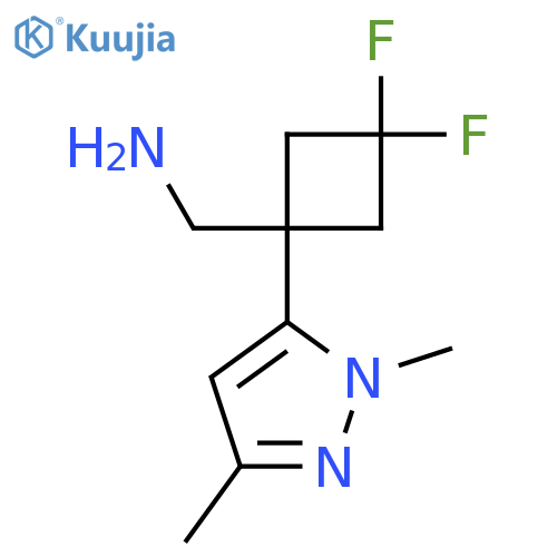 1-(1,3-dimethyl-1H-pyrazol-5-yl)-3,3-difluorocyclobutylmethanamine structure