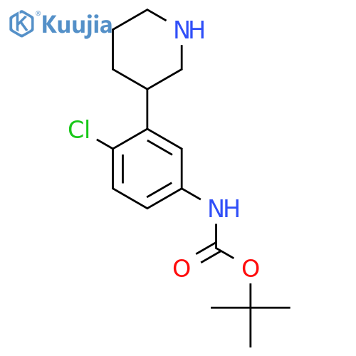 tert-butyl N-4-chloro-3-(piperidin-3-yl)phenylcarbamate structure