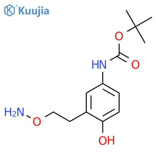tert-butyl N-{3-2-(aminooxy)ethyl-4-hydroxyphenyl}carbamate structure