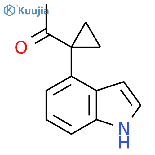 1-1-(1H-indol-4-yl)cyclopropylethan-1-one structure