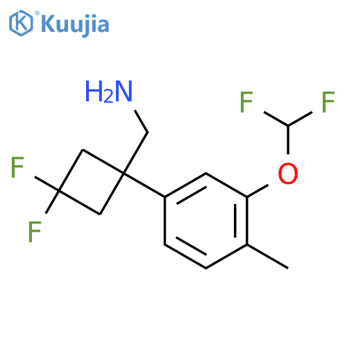 {1-3-(difluoromethoxy)-4-methylphenyl-3,3-difluorocyclobutyl}methanamine structure