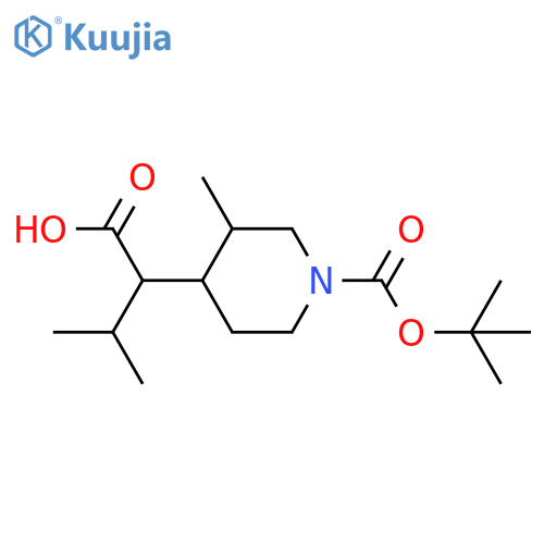 2-{1-(tert-butoxy)carbonyl-3-methylpiperidin-4-yl}-3-methylbutanoic acid structure