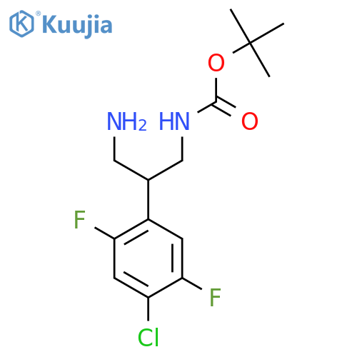 tert-butyl N-3-amino-2-(4-chloro-2,5-difluorophenyl)propylcarbamate structure