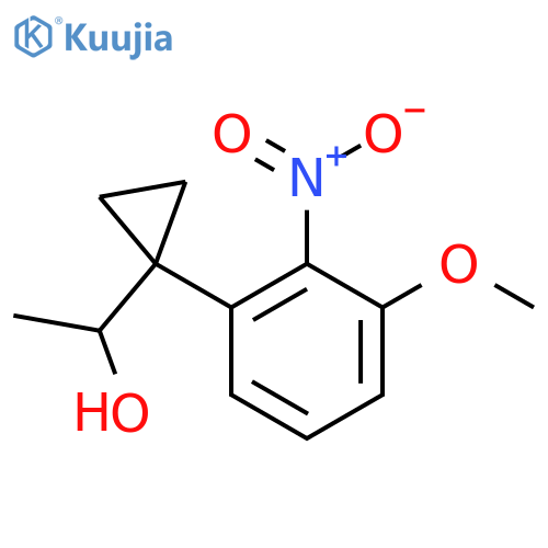 1-1-(3-methoxy-2-nitrophenyl)cyclopropylethan-1-ol structure