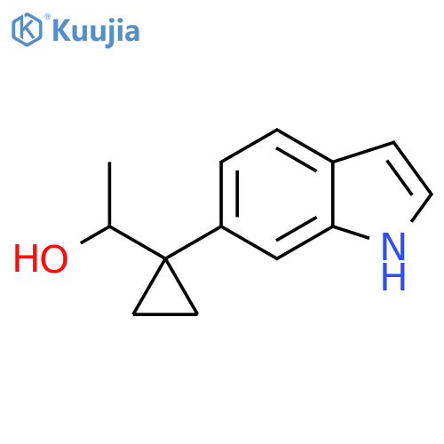 1-1-(1H-indol-6-yl)cyclopropylethan-1-ol structure