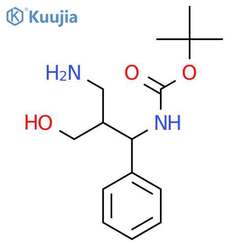 tert-butyl N-2-(aminomethyl)-3-hydroxy-1-phenylpropylcarbamate structure