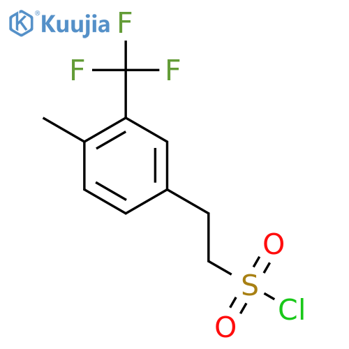 2-4-methyl-3-(trifluoromethyl)phenylethane-1-sulfonyl chloride structure