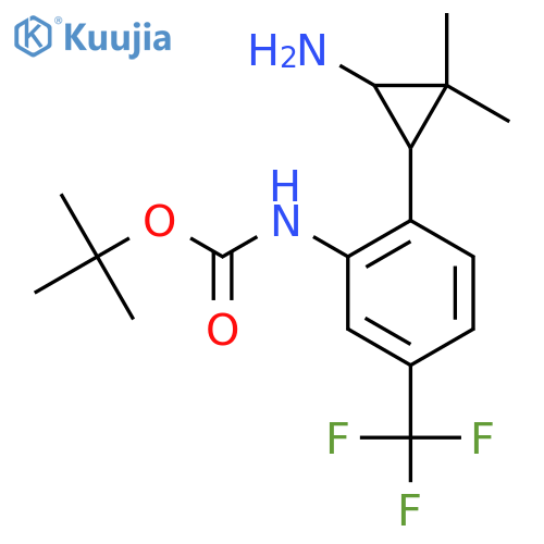 tert-butyl N-2-(3-amino-2,2-dimethylcyclopropyl)-5-(trifluoromethyl)phenylcarbamate structure