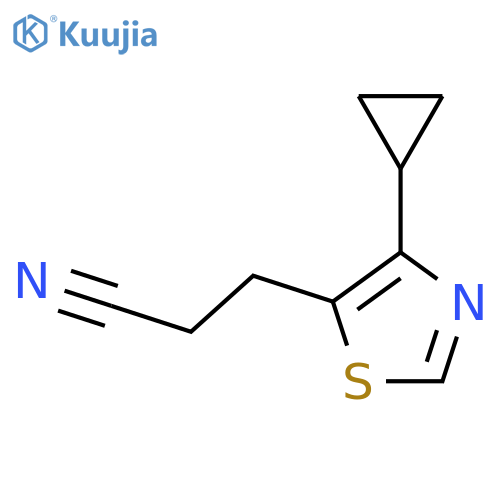 3-(4-cyclopropyl-1,3-thiazol-5-yl)propanenitrile structure