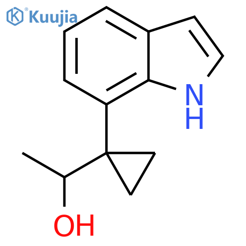 1-1-(1H-indol-7-yl)cyclopropylethan-1-ol structure