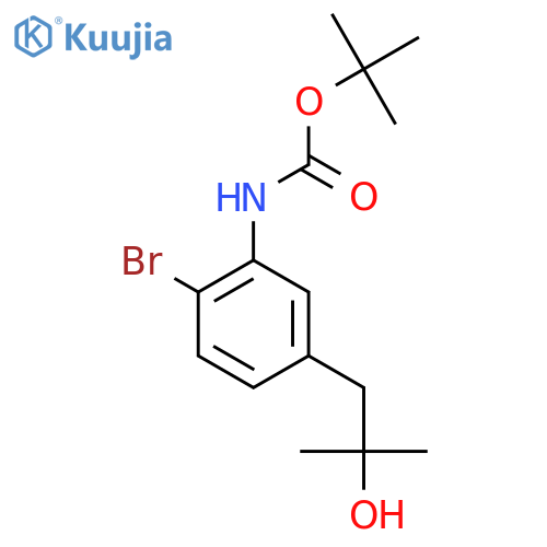 tert-butyl N-2-bromo-5-(2-hydroxy-2-methylpropyl)phenylcarbamate structure