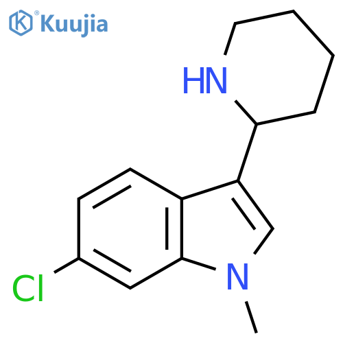 6-chloro-1-methyl-3-(piperidin-2-yl)-1H-indole structure