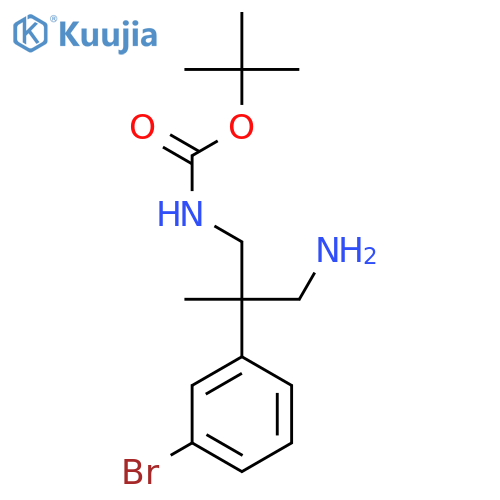 tert-butyl N-3-amino-2-(3-bromophenyl)-2-methylpropylcarbamate structure