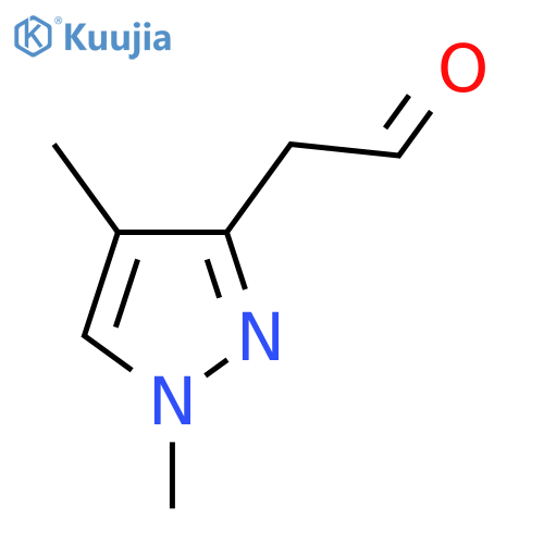 2-(1,4-dimethyl-1H-pyrazol-3-yl)acetaldehyde structure