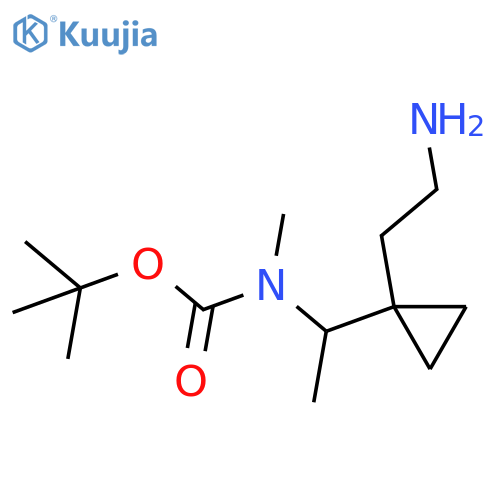 tert-butyl N-{1-1-(2-aminoethyl)cyclopropylethyl}-N-methylcarbamate structure