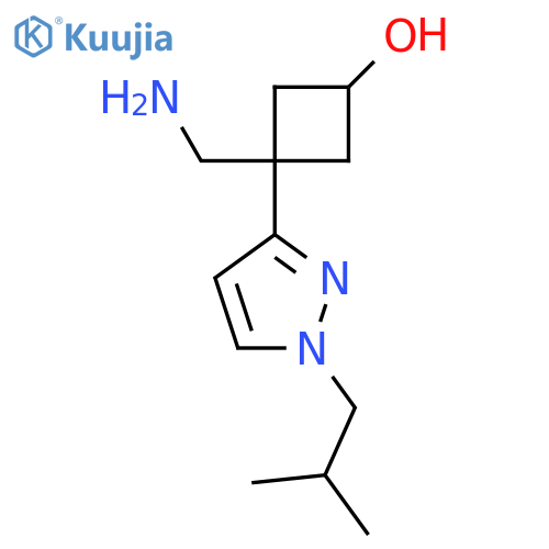 3-(aminomethyl)-3-1-(2-methylpropyl)-1H-pyrazol-3-ylcyclobutan-1-ol structure