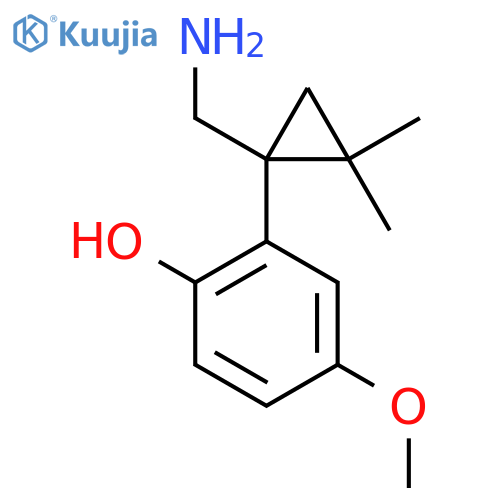 2-1-(aminomethyl)-2,2-dimethylcyclopropyl-4-methoxyphenol structure