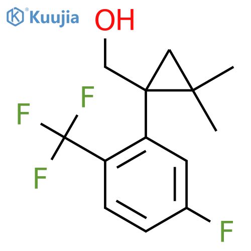 {1-5-fluoro-2-(trifluoromethyl)phenyl-2,2-dimethylcyclopropyl}methanol structure